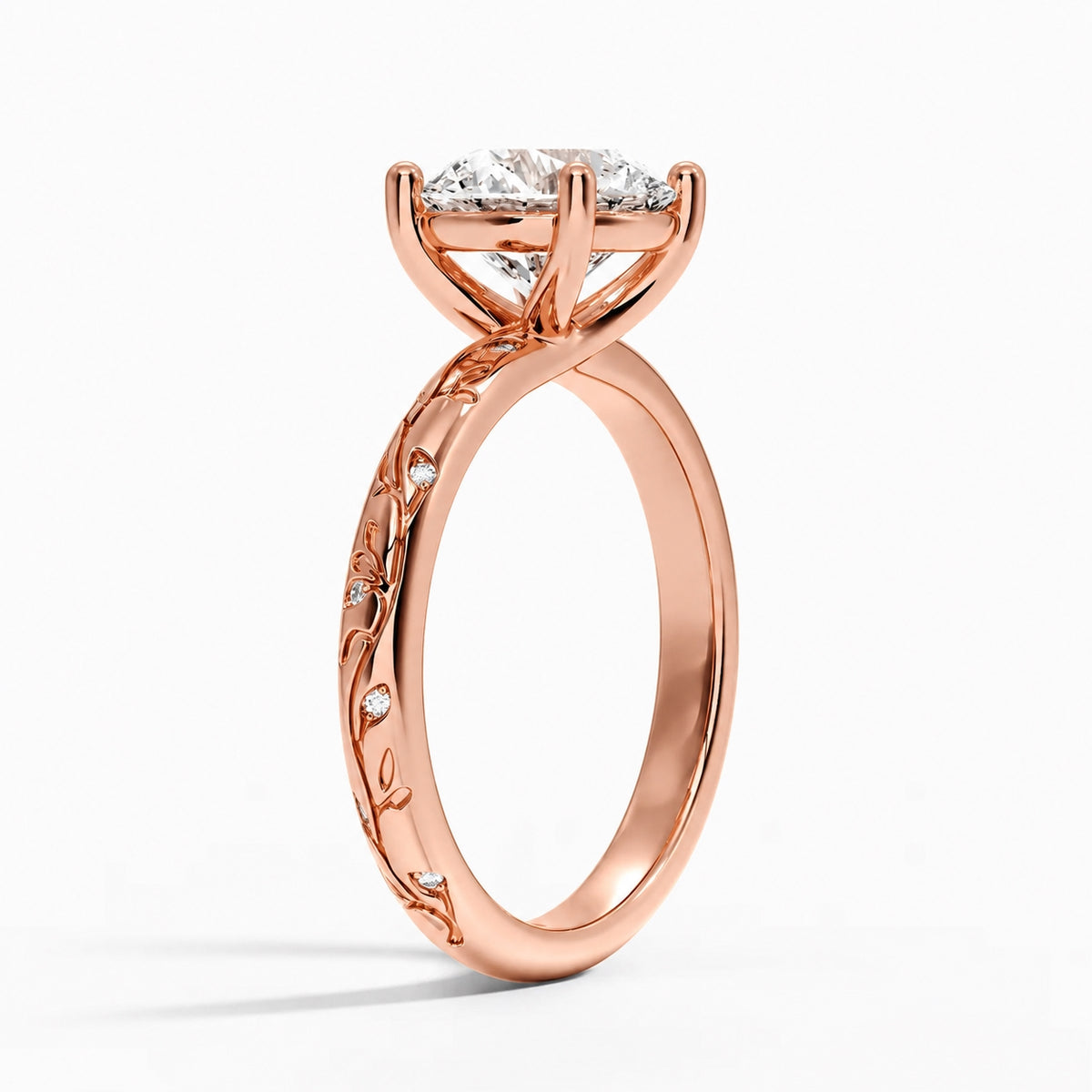 The Enchanted Vine Lab Grown Diamond Engagement Ring Rose Gold