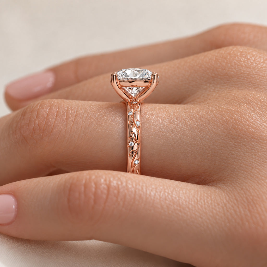 The Enchanted Vine Lab Grown Diamond Engagement Ring Rose Gold
