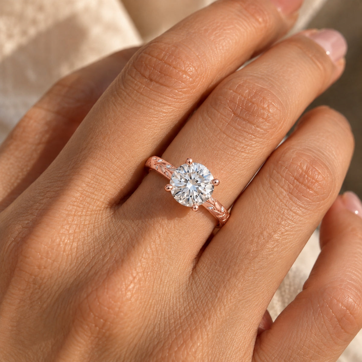 The Enchanted Vine Lab Grown Diamond Engagement Ring Rose Gold