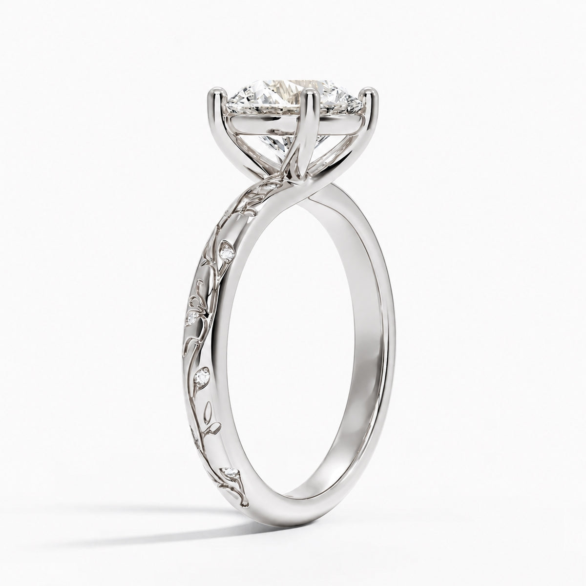 The Enchanted Vine Lab Grown Diamond Engagement Ring White Gold