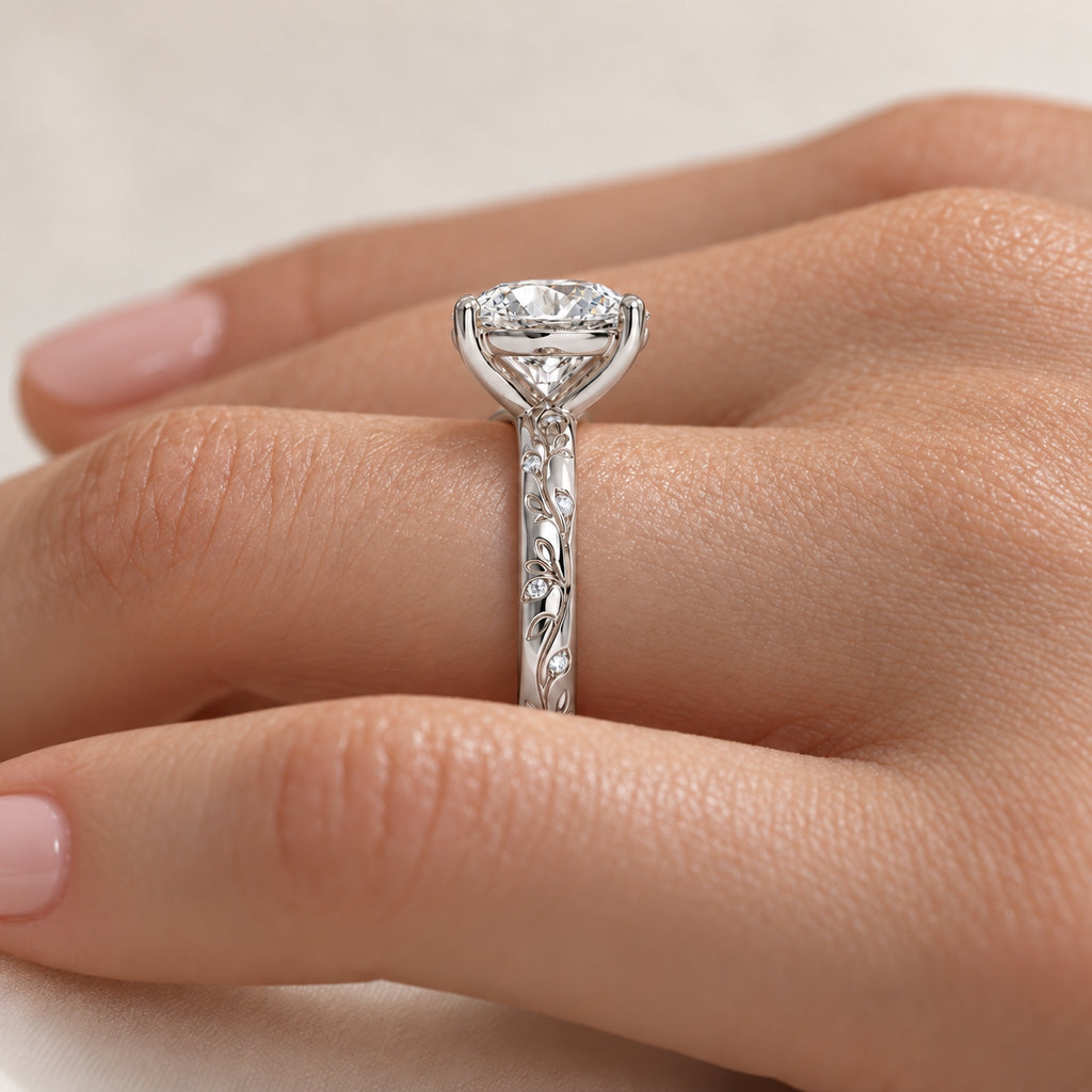 The Enchanted Vine Lab Grown Diamond Engagement Ring White Gold