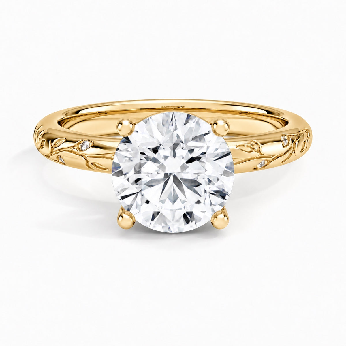 The Enchanted Vine Lab Grown Diamond Engagement Ring Yellow Gold