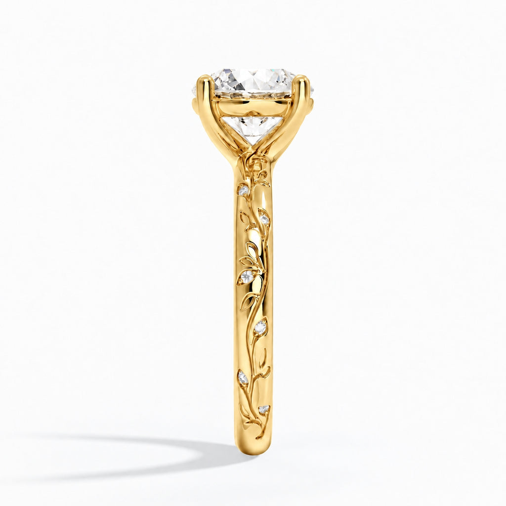 The Enchanted Vine Lab Grown Diamond Engagement Ring Yellow Gold