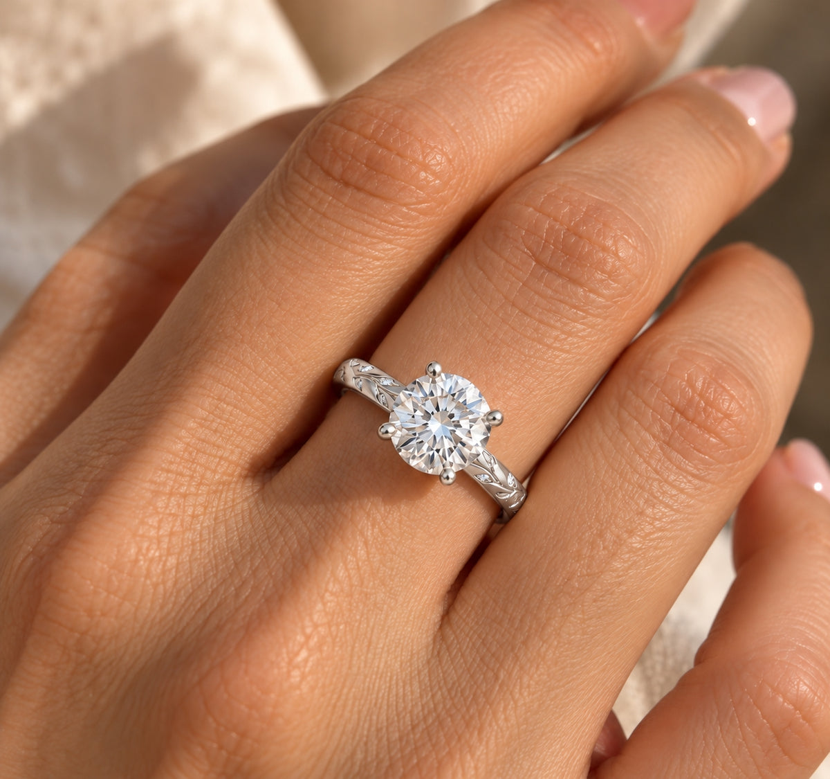 The Enchanted Vine Lab Grown Diamond Engagement Ring Yellow Gold